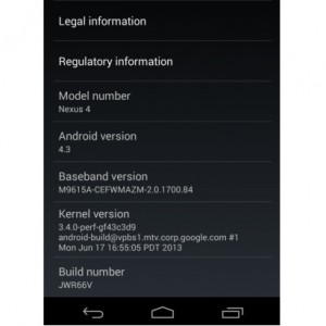 Android 4.3 Jelly Bean Update OTA