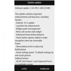 nueva actualización a Android 4.2.2 para el HTC One
